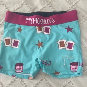 ChicknLegs Women's Athletic Shorts - Teal and Pink